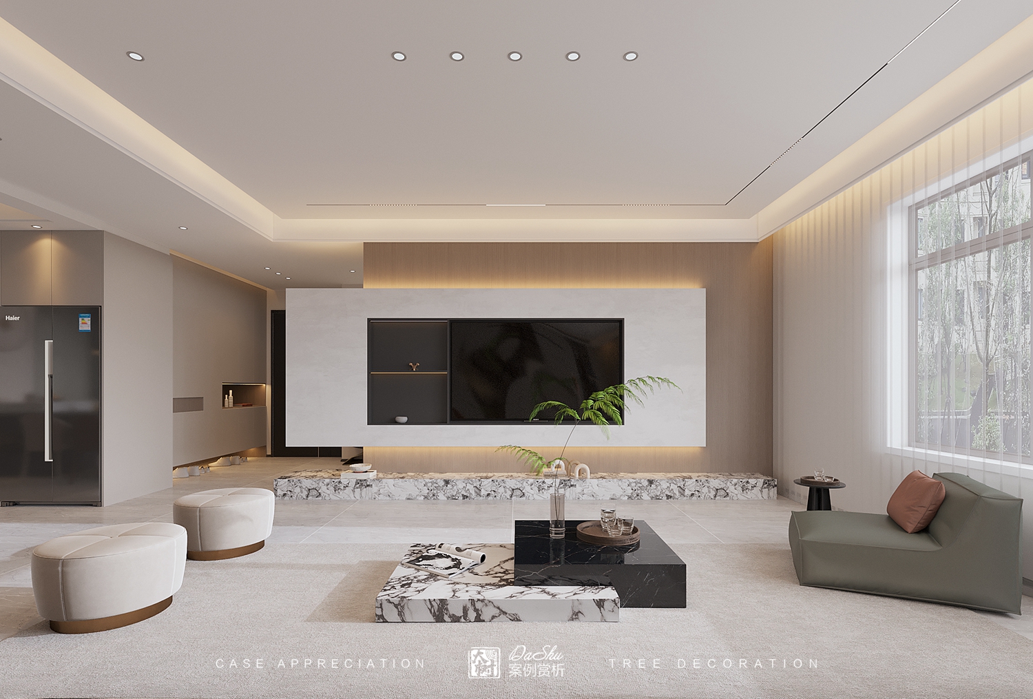 和悦府155㎡现代风格效果图